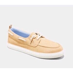 Cat & Jack Boy's Reece Slip On Boat Shoes Canvas Beige Tan